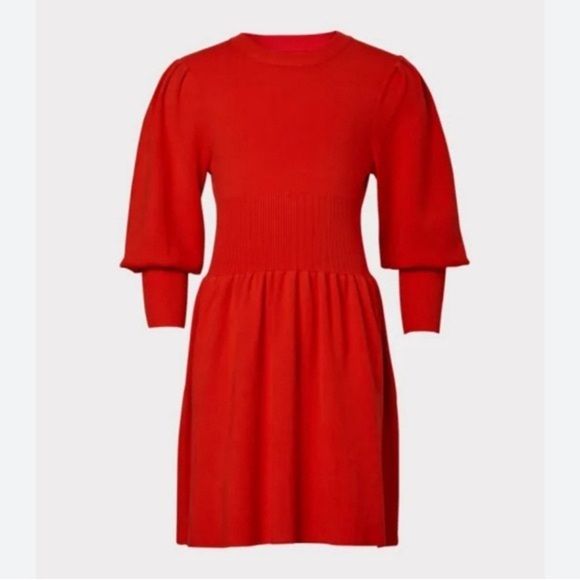 Milly Minis Other - Girls MILLY MINIS Red Fit & Flare Ribbed long sleeve dress- Size 7/8